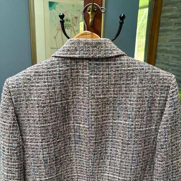 Tahari Arthur S. Levine Tailored Tweed Wool Blend Suit Blazer Size 14 - Picture 9 of 11